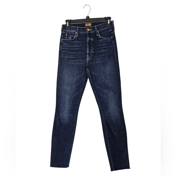 MOTHER The Stunner Ankle Fray Skinny Blue Jeans 27 Preowned - Picture 1 of 12